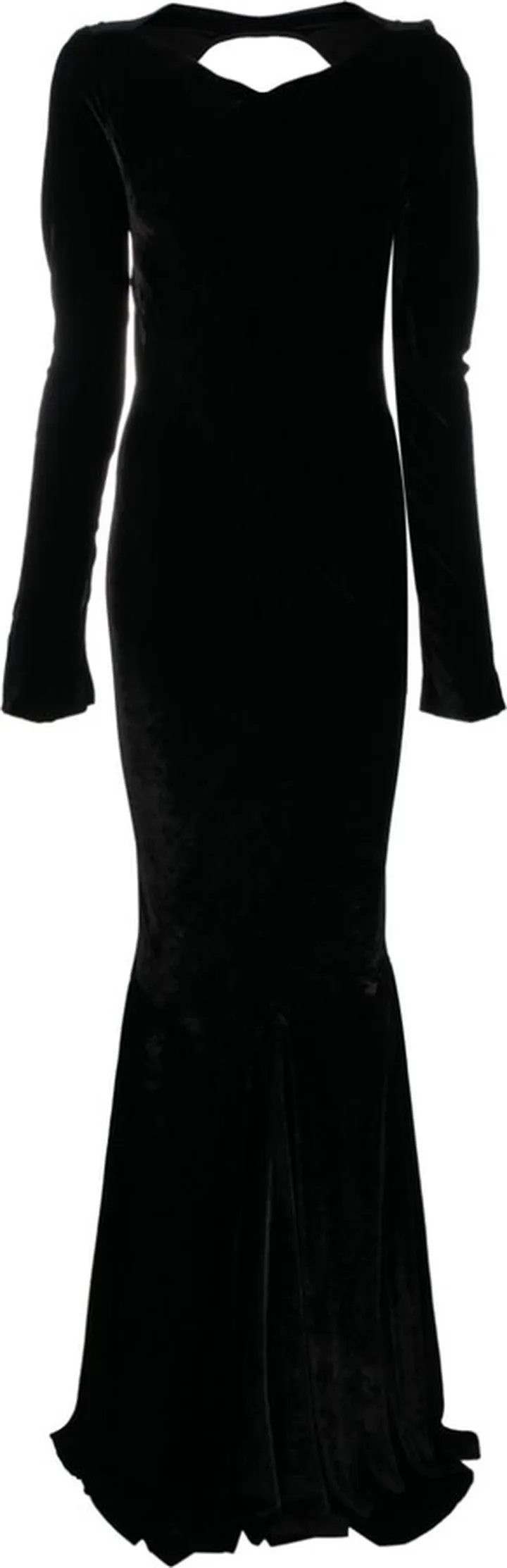 Velvet-Effect Long Dress