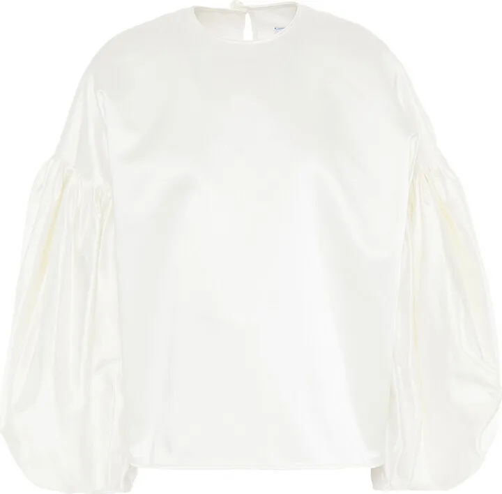 Nightingale gathered duchesse-satin blouse