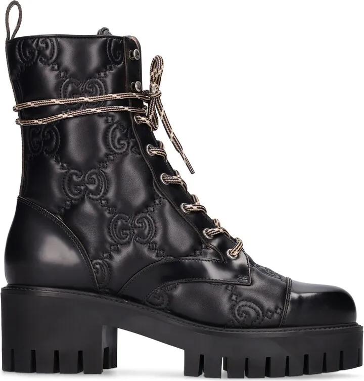 50mm Gucci quilted leather combat boots