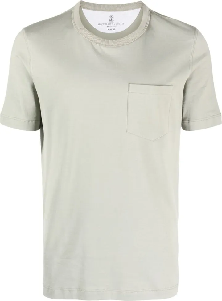 chest-pocket cotton T-shirt