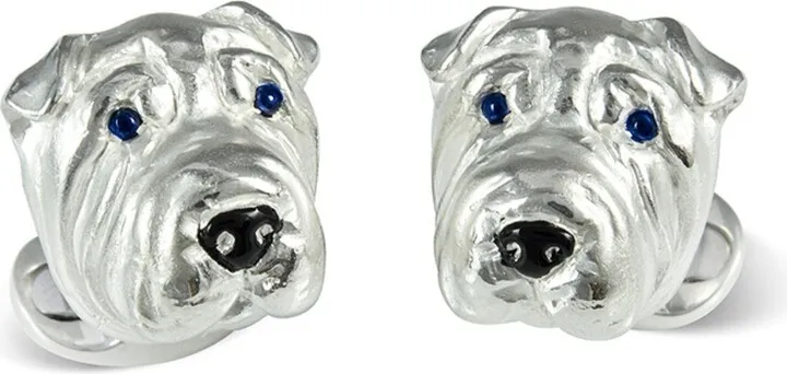 Deakin & Francis - Deakin & Francis Sterling Silver Sharpei Dog Cufflinks