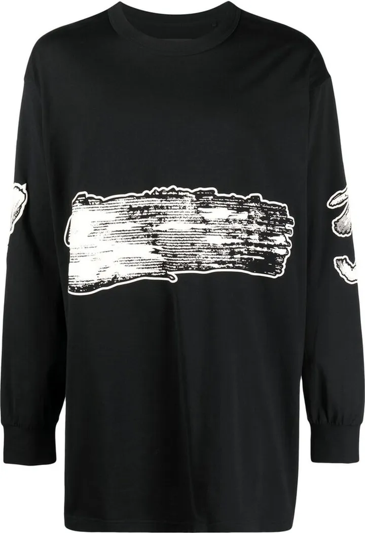 abstract-pattern cotton T-shirt