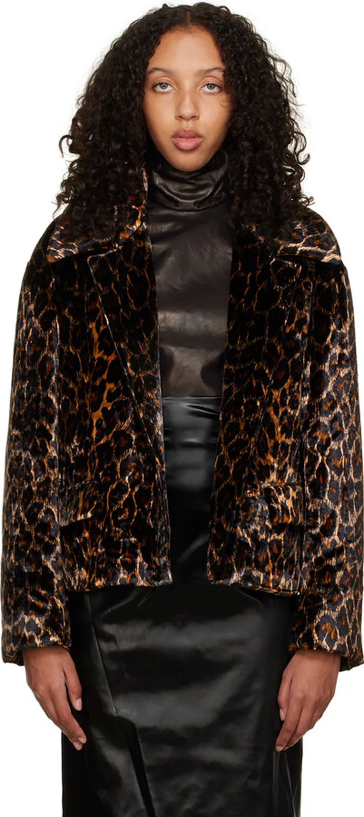 Dries Van Noten Brown Leopard Faux-Fur Jacket