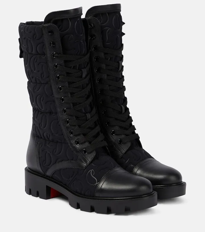 Pavleta leather-trimmed combat boots