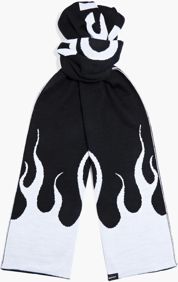 Jacquard-knit wool-blend scarf