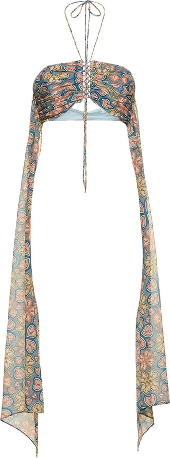 Paisley print chiffon bra top