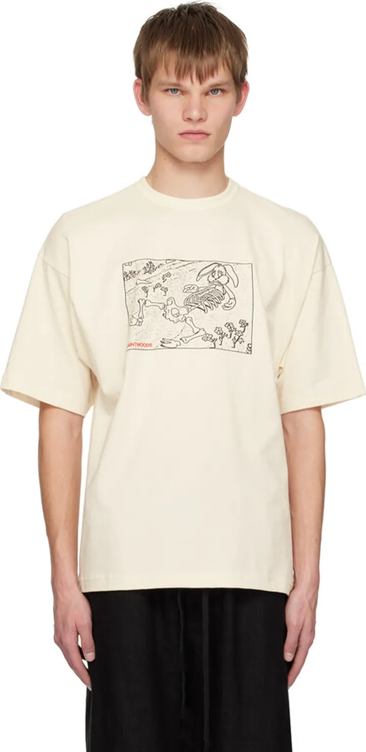 Saintwoods Beige What Happened? T-Shirt