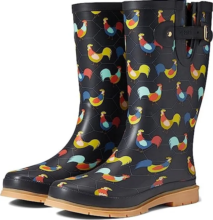 Western Chief Printed Tall Rain Boot (Chicken Plaid) Women's Shoes