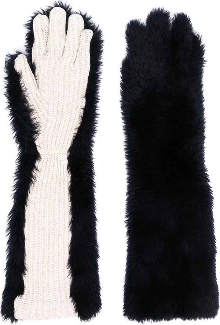 Lamb Fur Long Gloves