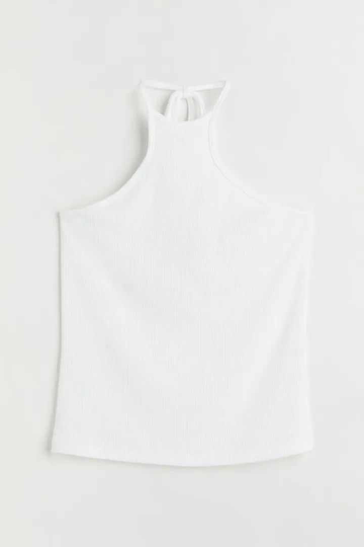 Ribbed Halterneck Top