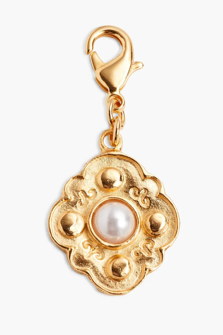 24-Karat Gold-Plated Faux Pearl Charm