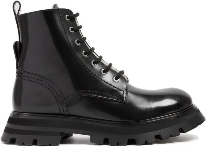 Alexander McQueen Lug Sole Lace-Up Combat Boots