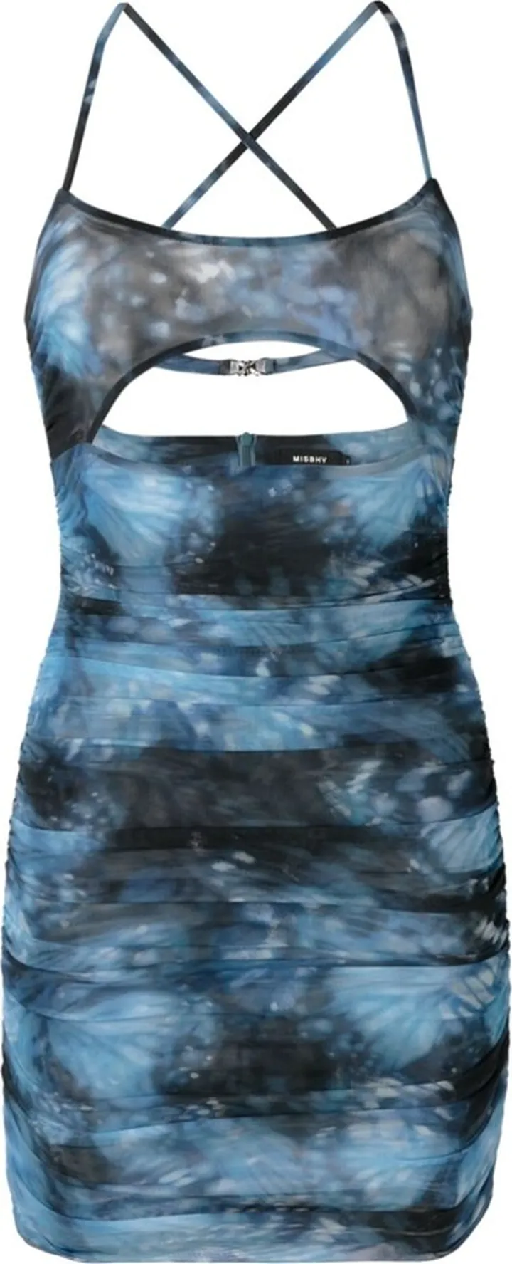 Butterfly-Print Mesh Dress
