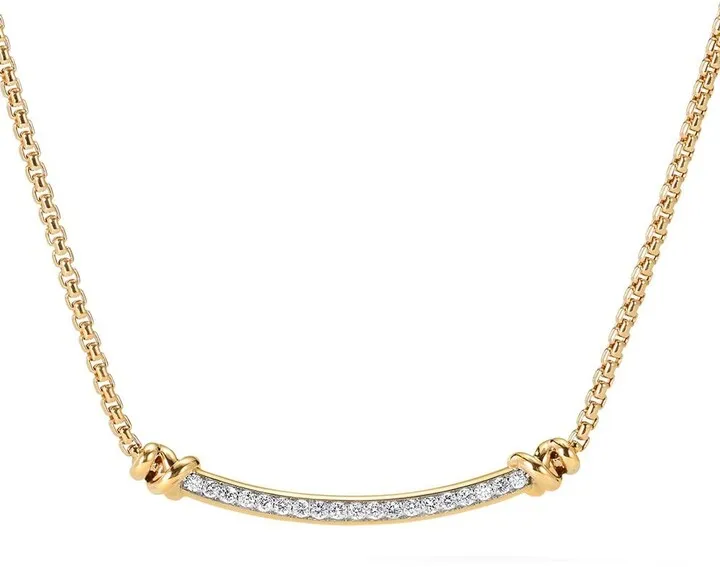 18kt yellow gold petite Helena diamond station necklace