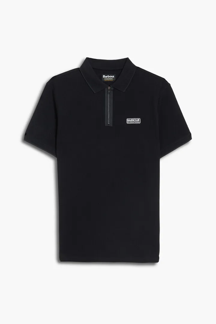 Printed cotton-piqué polo shirt