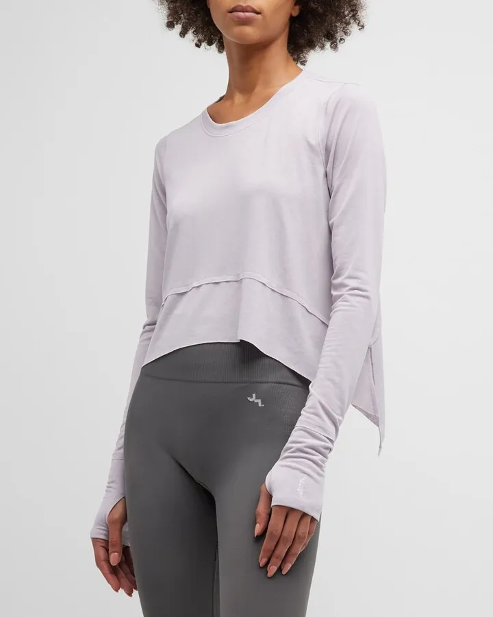 Tempo Flowy Long-Sleeve Crop Tee
