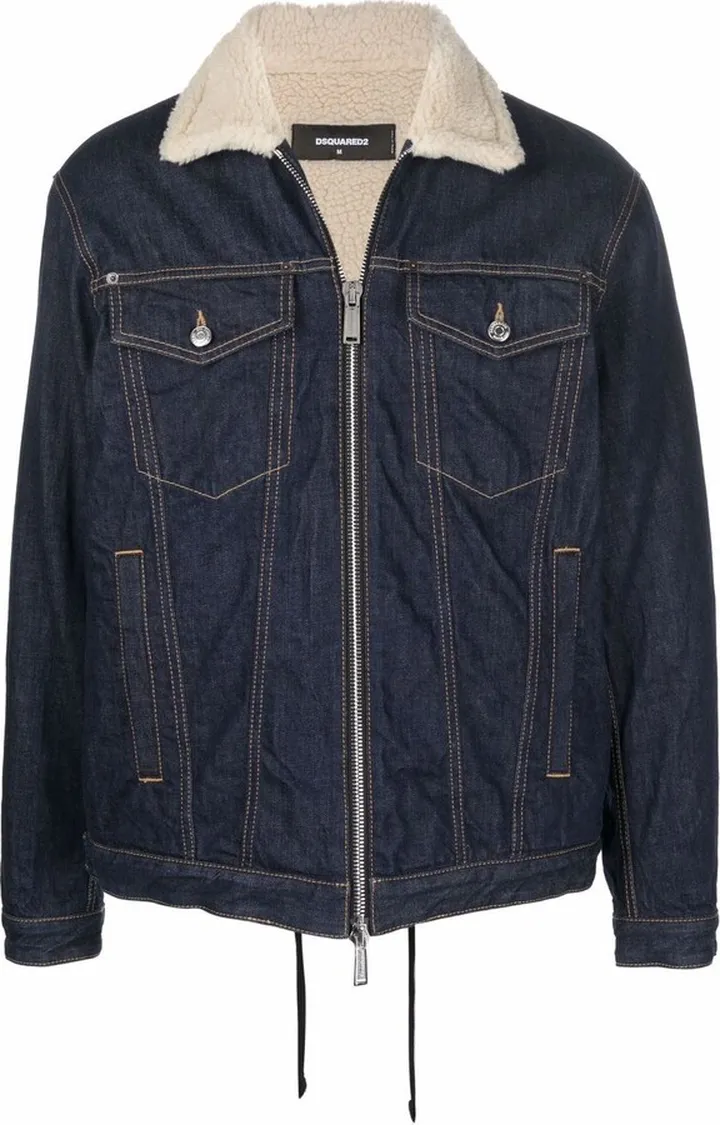 Faux-Shearling Lined Denim Jacket