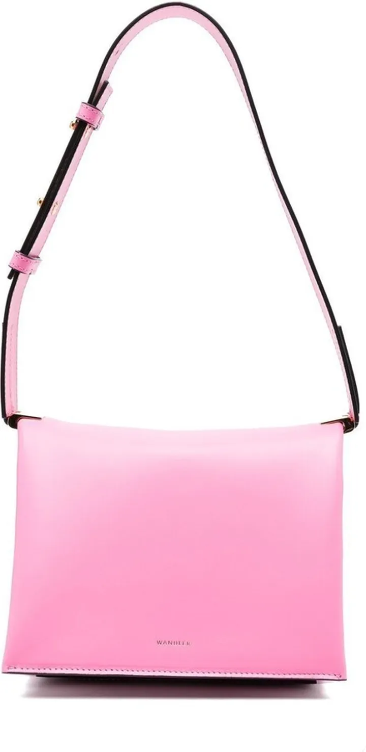 Pink Uma Box Leather Shoulder Bag