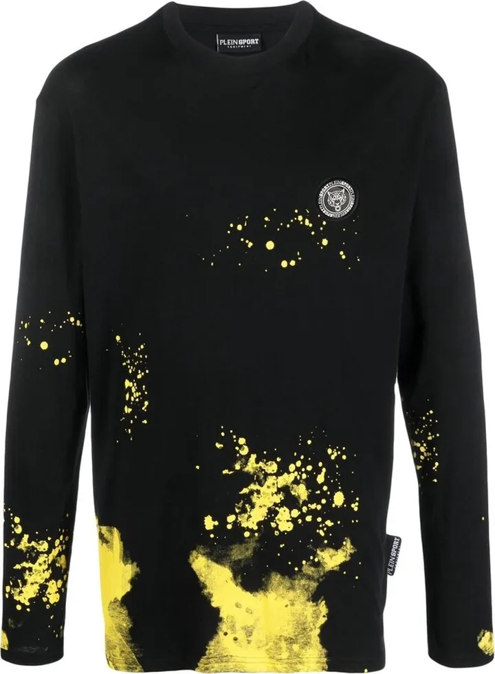 paint splatter-print long-sleeved T-shirt