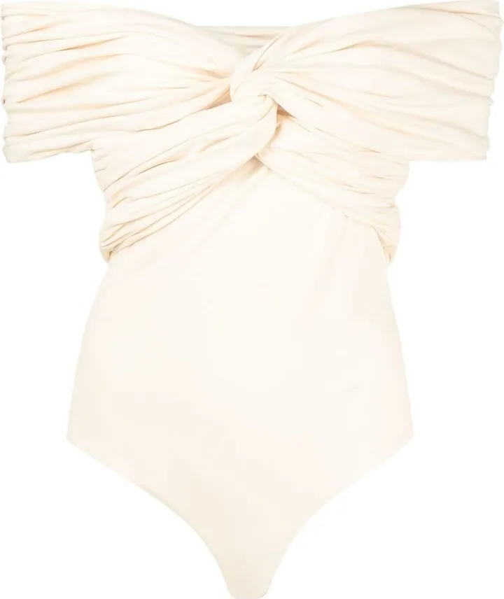 Knot-Detail Off-Shoulder Bodysuit