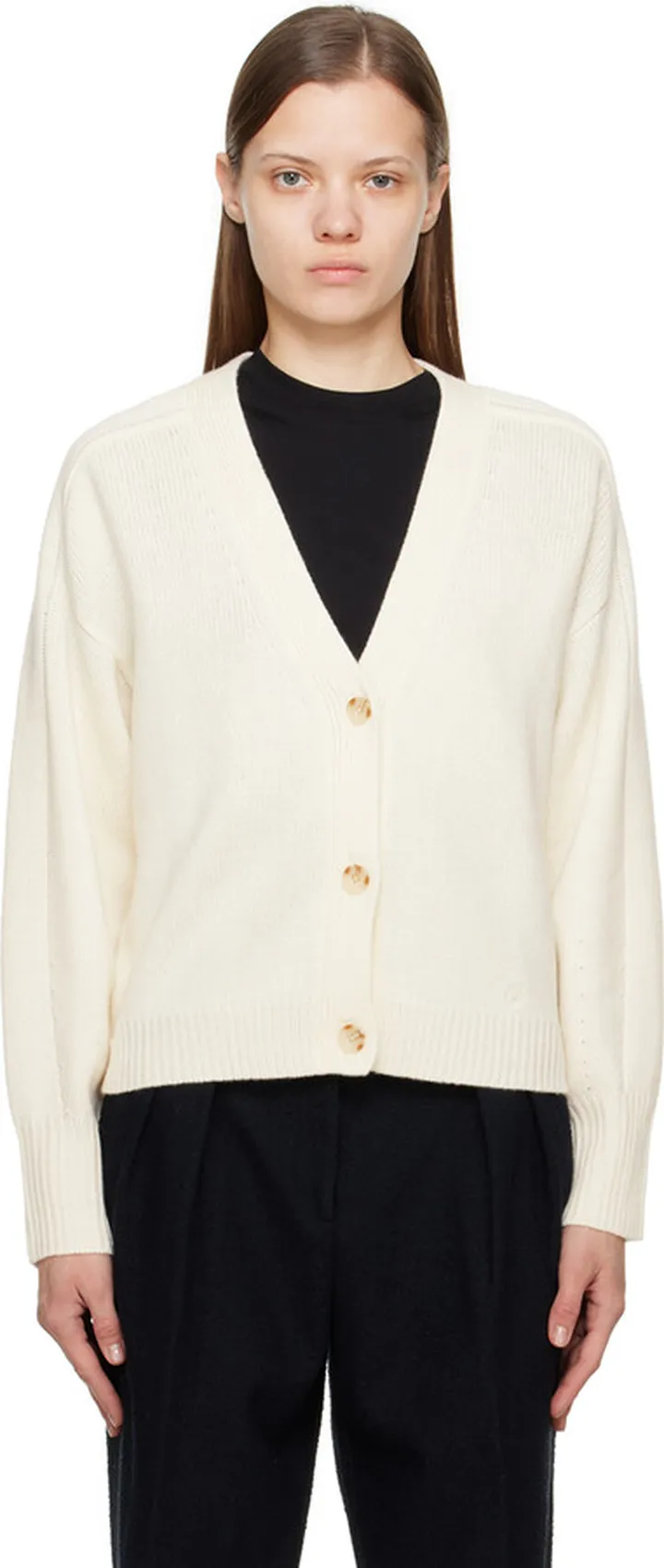 Loulou Studio Off-White Zanzibar Cardigan