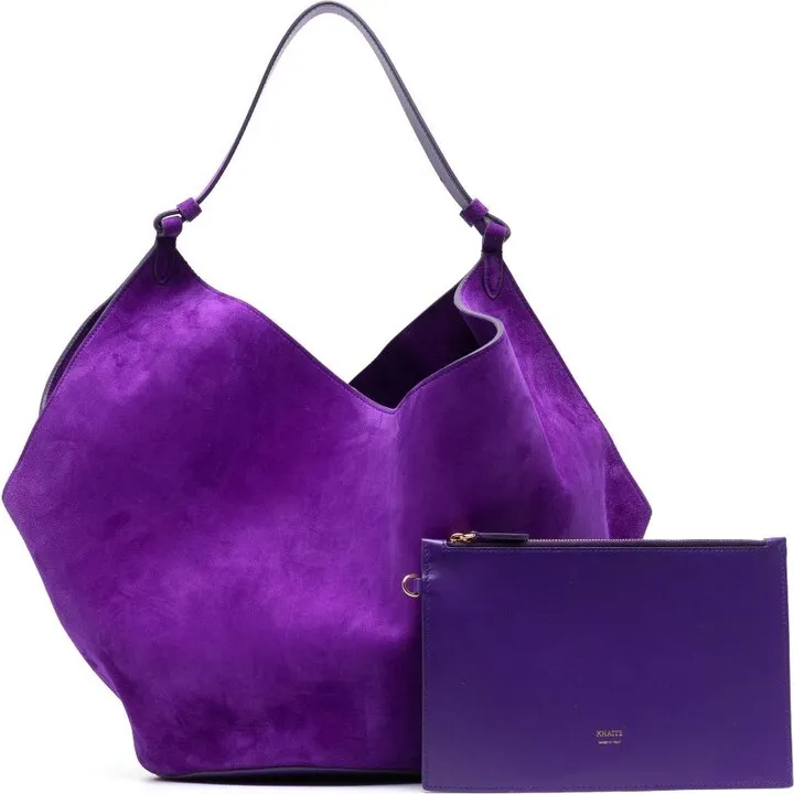 Purple The Medium Lotus Suede Tote Bag