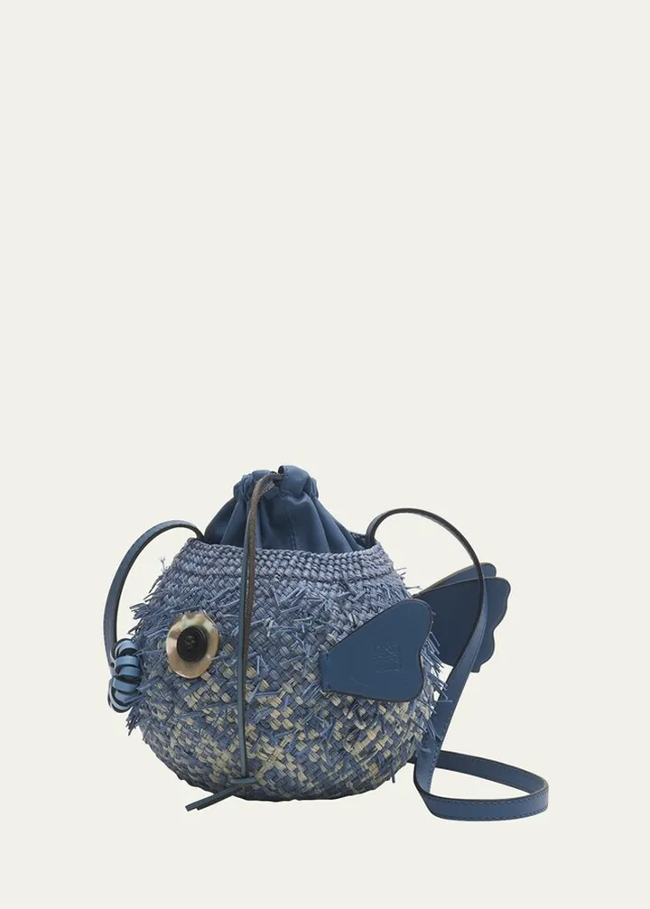 x Paula’s Ibiza Blowfish Pouch Straw Shoulder Bag