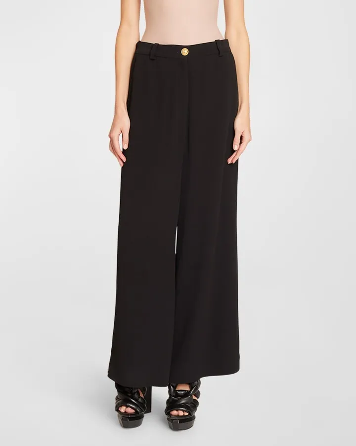 Crepe Wide-Leg Palazzo Pants