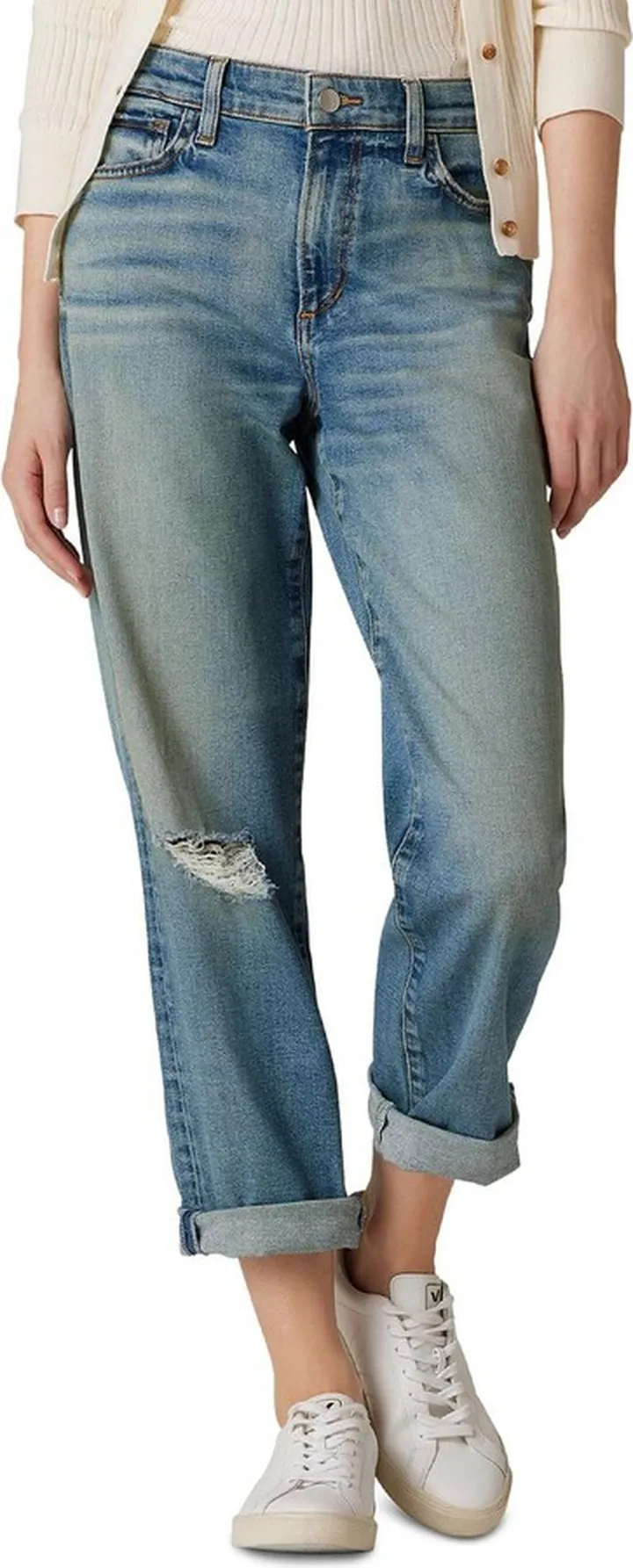 The Niki Womens Destroyed Distressed Boyfriend Jeans