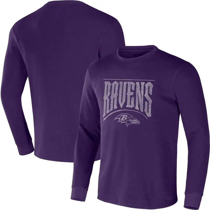 Men's Nfl x Darius Rucker Collection by Fanatics Purple Baltimore Ravens Long Sleeve Thermal T-shirt