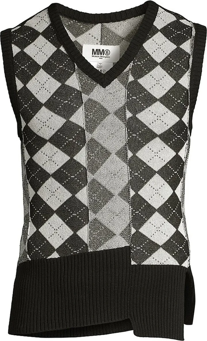 Patchwork Argyle Knit Vest