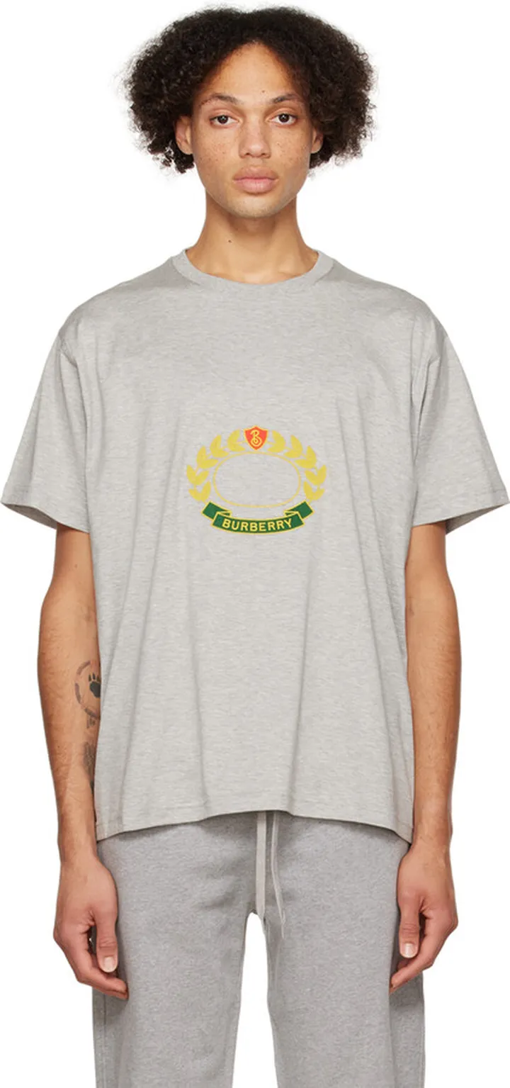 Burberry Gray Oak Leaf Crest T-Shirt