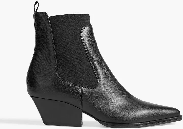 Carla pebbled-leather ankle boots