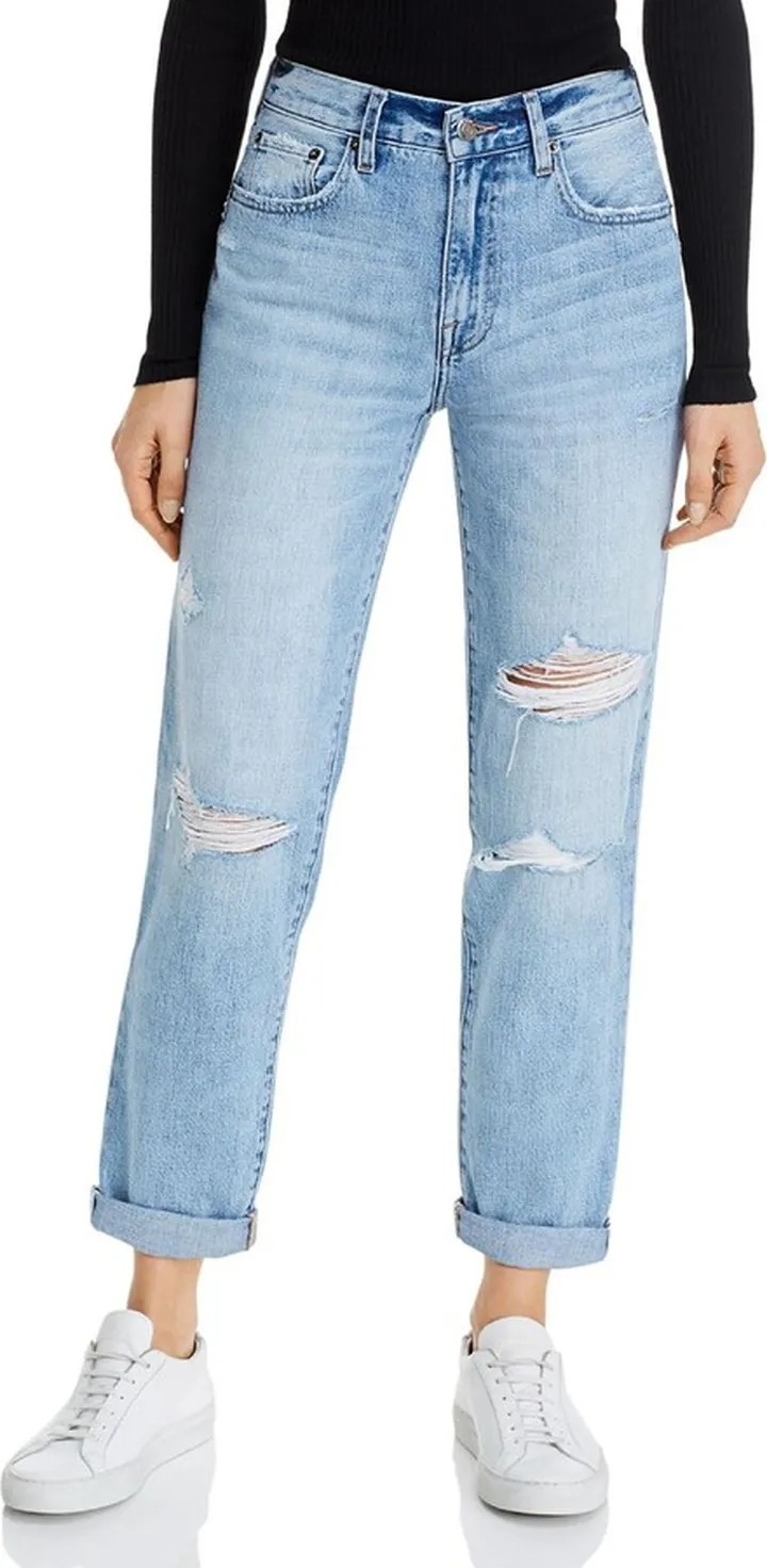 Presley Womens Denim Light Wash Boyfriend Jeans