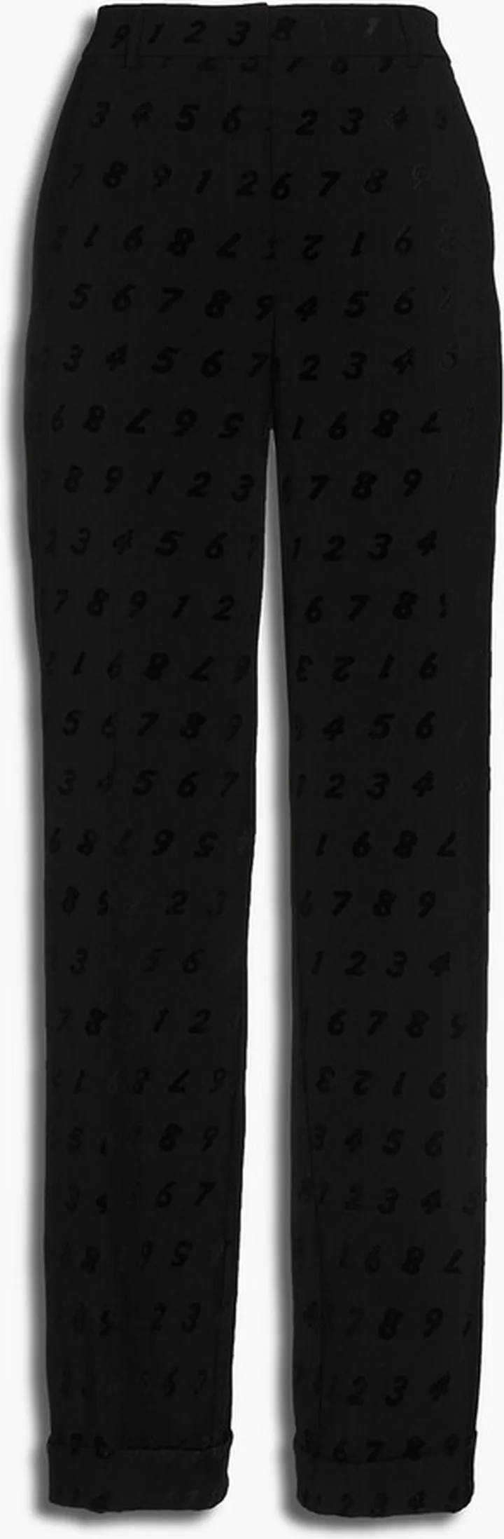 Flocked tweed wide-leg pants