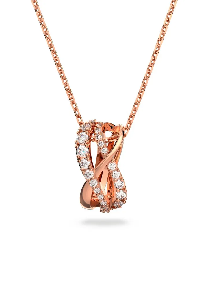 Twist Rose-Gold Tone Plated Embellished Pendant