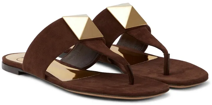 One Stud suede thong sandals