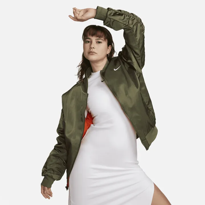 Women's Nike Sportswear Reversible Varsity Bomber Jacket in Green