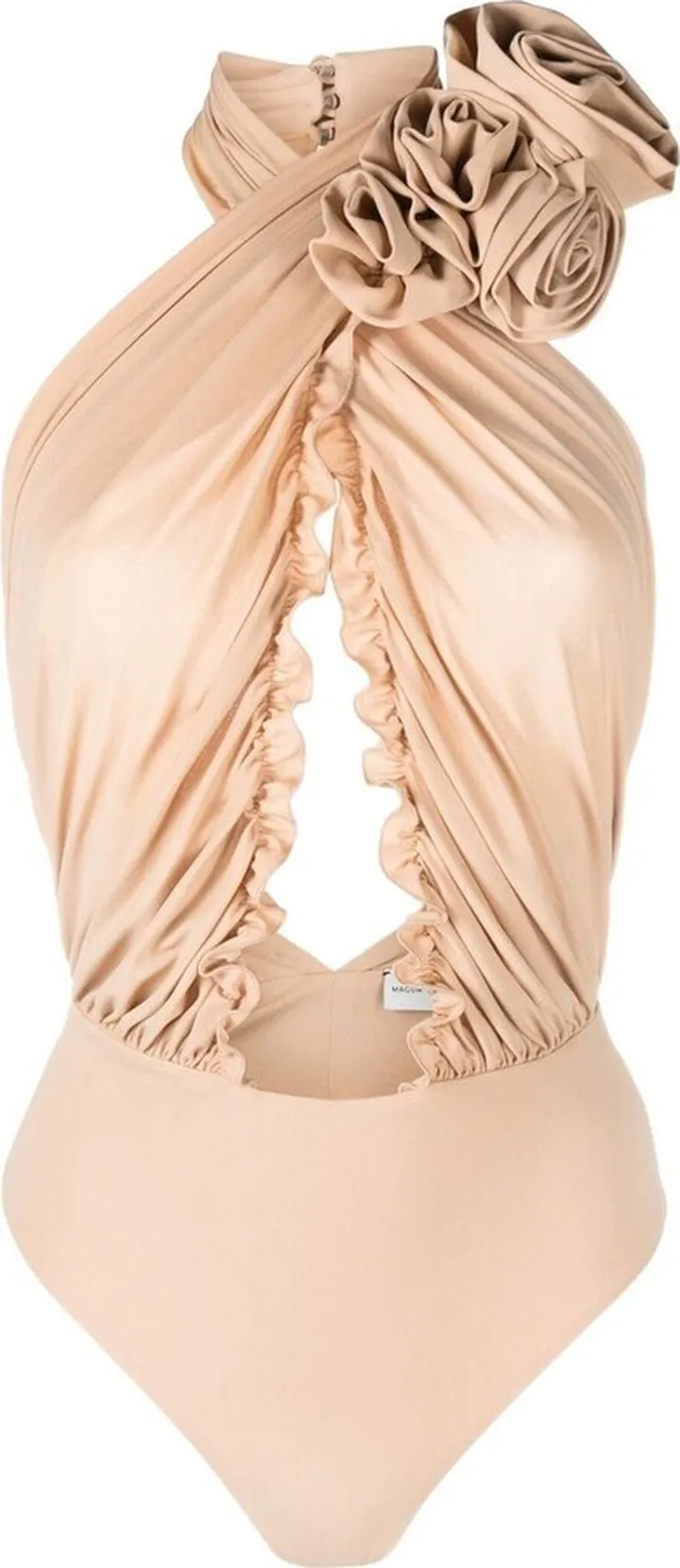 Ruffle-Detail Halterneck Bodysuit