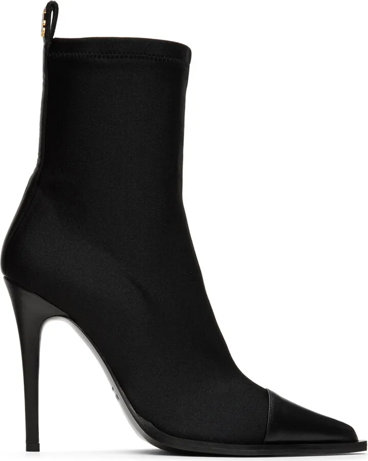 AMIRI Black Cap Toe Bootie Heels