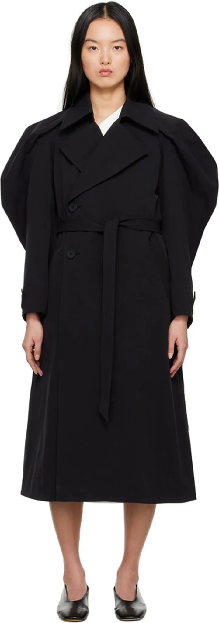 Issey Miyake Black R Trench Coat