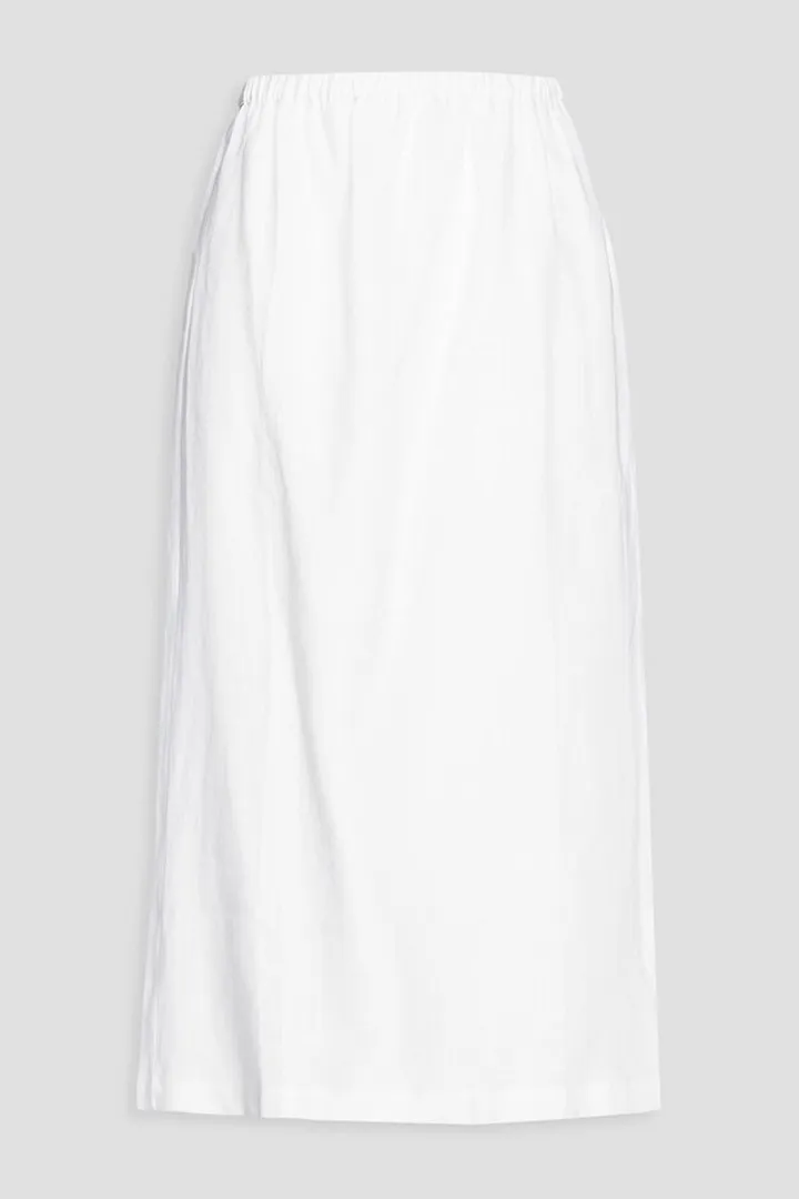 Linen midi skirt