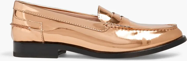 Lenita mirrored-leather loafers