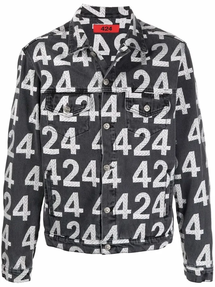 424- Printed Denim Jacket
