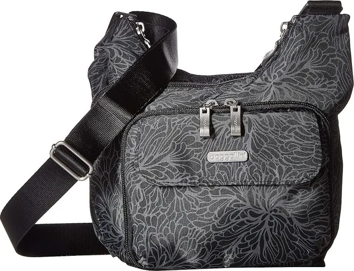 Baggallini Criss Cross Bagg (Midnight Blossom) Cross Body Handbags