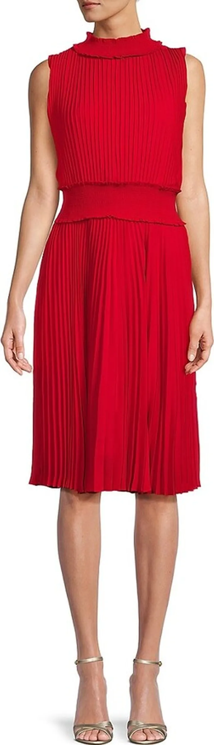 Pleated Midi Dress