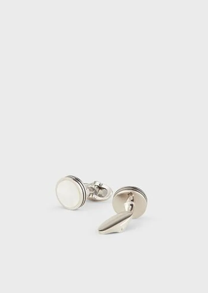 925 Sterling Silver Cufflinks With A Semi-Precious Gemstone