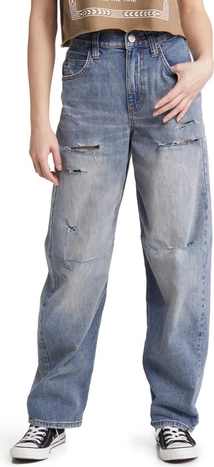 Logan Ripped High Waist Baggy Jeans