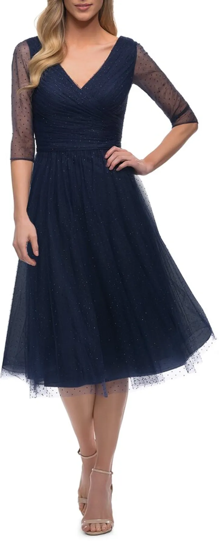 Beaded Tulle Cocktail Dress