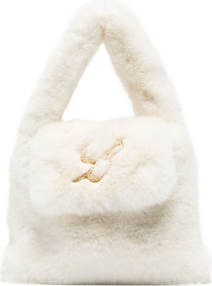 Faux-Fur Logo-Patch Mini Bag